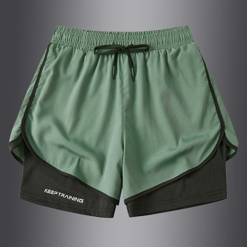 【 S-5XL 】2025 Sports Three Piece Pants Summer Popular Anti glare Double layered Sports Shorts for Men and Women Couples Ru