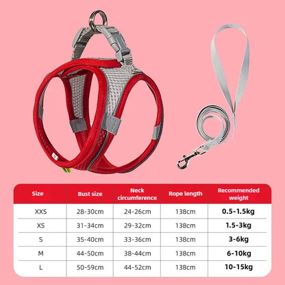 Cat Harness Vest Leash Set Adjustable Reflective Soft