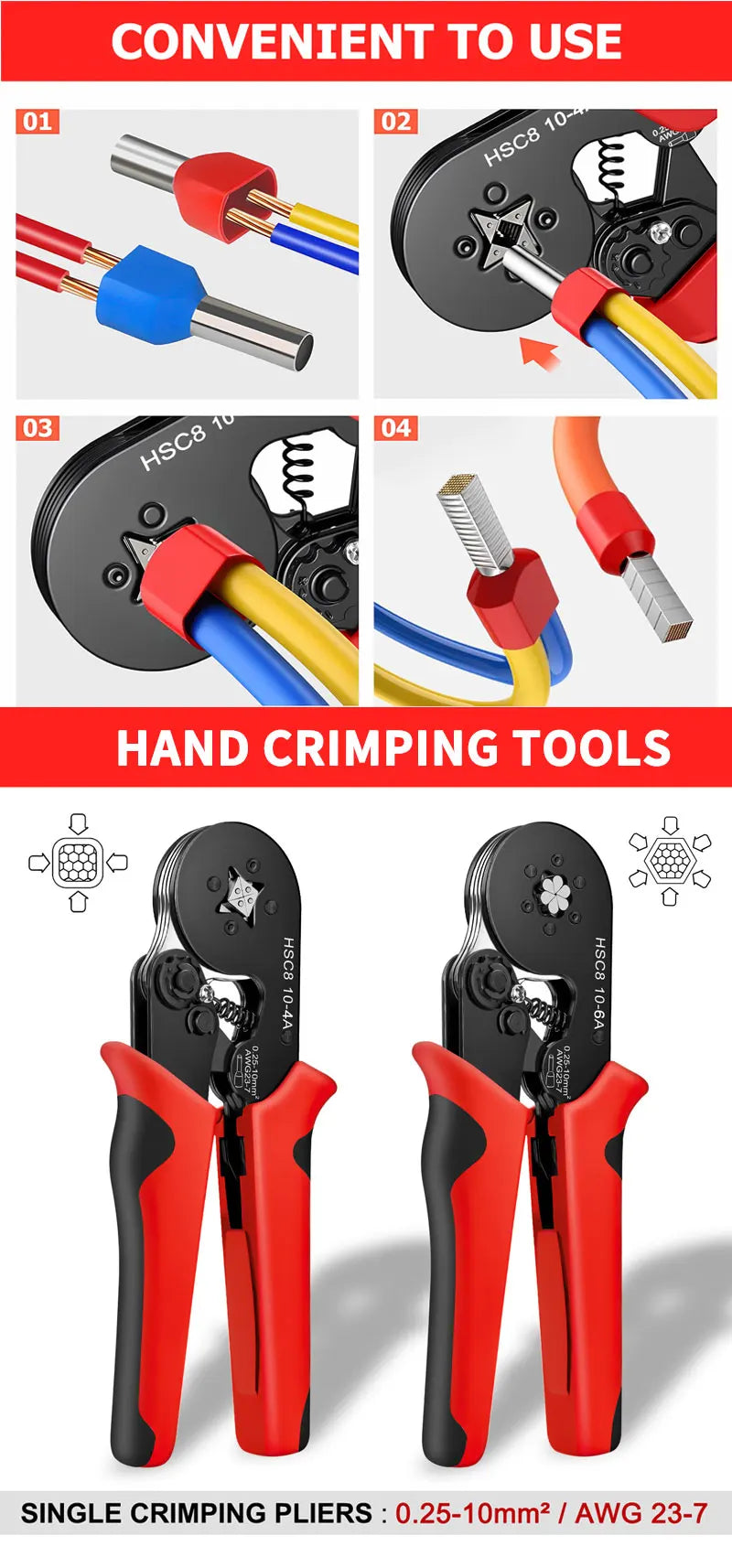 Electrical Tube Insulated Terminal VE Tubular Crimp Terminals Wire Cable Connector Ferrules Terminal Connectors Kit
