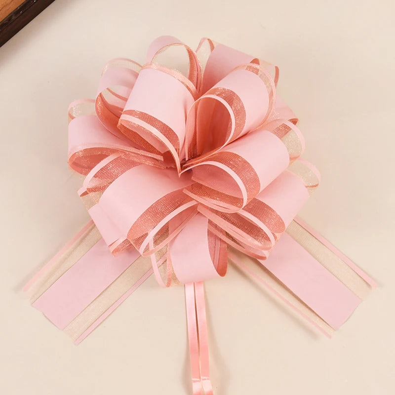 2/4/10Pcs Wedding Car Bow Ribbons Christmas Gift Wrap Packaging Decoration DIY Craft Flowers Birthday Party Supplies Valentines