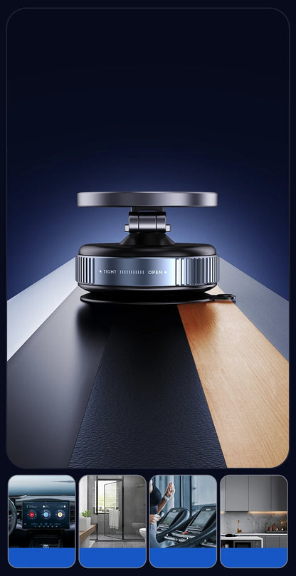 Aluminium Magnetic Car Phone Holder With Vacuum Mount And 360 Degree Rotation