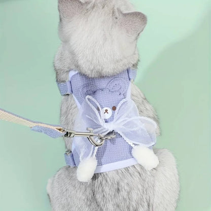 Adjustable Dog Harness With Lead Leash Polyester 120cm