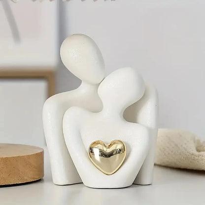 Romantic Love Embrace Statue Ornament Plastic Couple Figurine For Bedroom