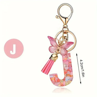 Alphabet Letter Keychain Universal Unisex Car Key Ring Gift