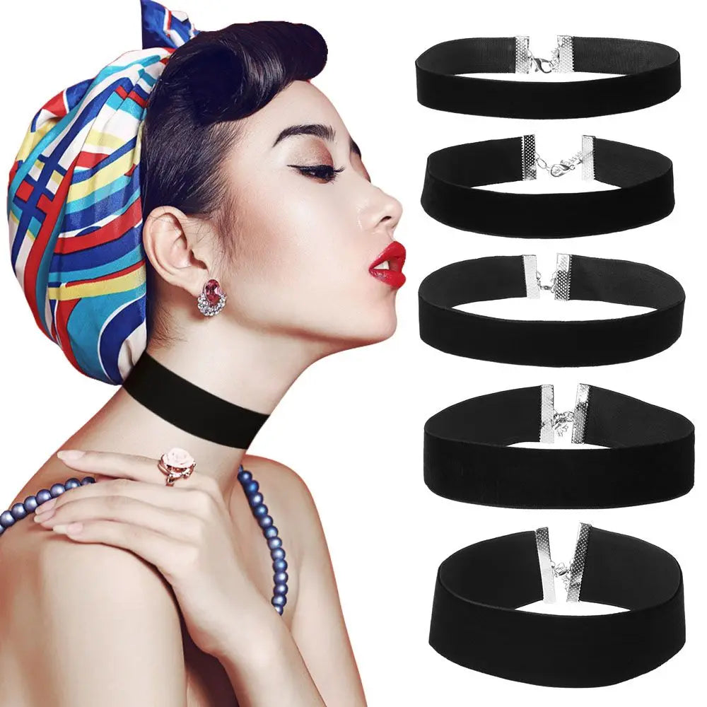Goth Black Velvet Choker Necklaces Gothic Style Rope Women Neck Decoration 2025 Chocker Jewelry On The Neck Collar For Girl Kpop