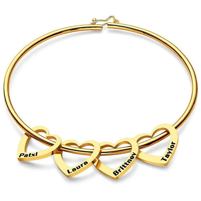 Women’s Stainless Steel Name Bracelet – Personalized Heart Jewelry