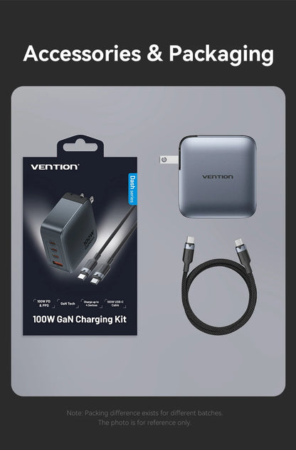 100W GaN USB C Fast Charger With USB PD Quick Charge