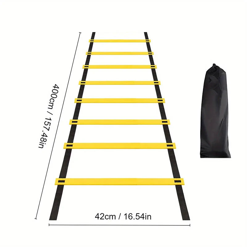 Professional Agile Ladder-Heavy duty Nylon Training Ladder with Anti slip Rod,Foldable,Easy to Carry,Suitable for Sport Training