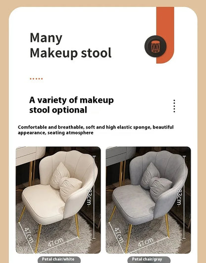 Makeup Dressing Table Mirror With Led Lighting And Storage White