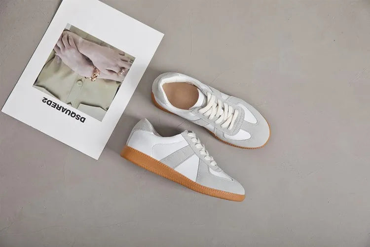 AIYUQI Women's Sneakers 2025 New Genuine Leather Ladies Moral Training Shoes Casual Spring Flat Shoes Women