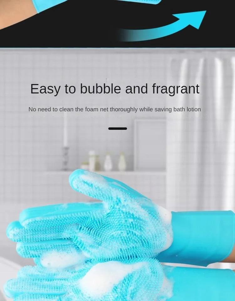 Magic Silicone Pet Bathing Gloves