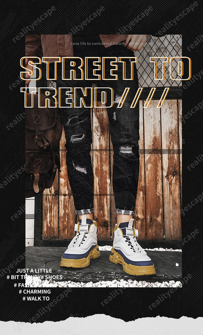 Mens Mesh Breathable Thick Sole Casual Shoes Lace Up