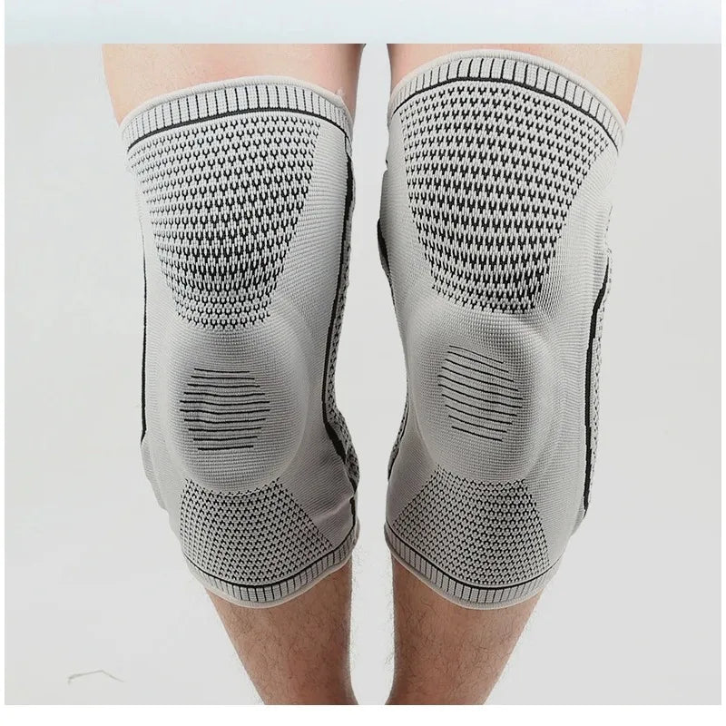 Men's Knitted Knee Pads for Outdoor Sports Basketball Fitness Running - Summer Lightweight Silicone Knee Support