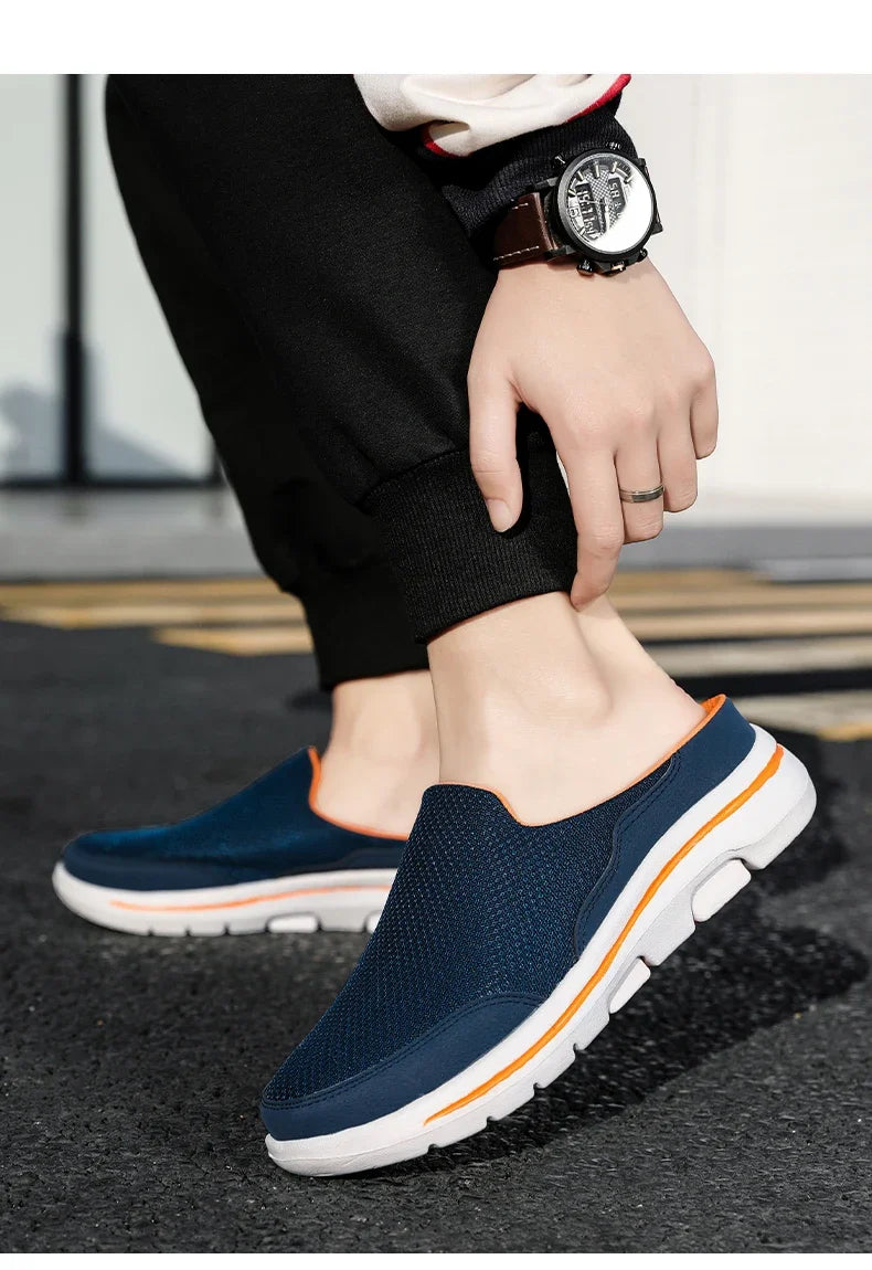 Men's Summer Breathable Indoor Slippers With Thick EVA Bottom Size 39-48