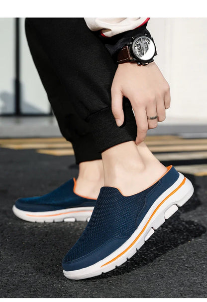 Men's Summer Breathable Indoor Slippers With Thick EVA Bottom Size 39-48