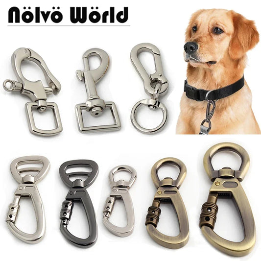 Dog Leash Clip Pets Carabiner Auto Locking Carabiner With Swivel Rotating Ring For Outdoor Keychain Pet Leash Hook Accessories