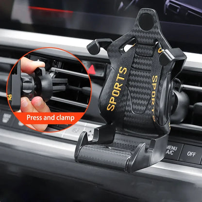 Racing Seat Design Car Phone Holder With Suction Cup Black