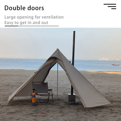 Hot Tent With Chimney Window Ultralight Double Layer Tipi Teepee 1 Person