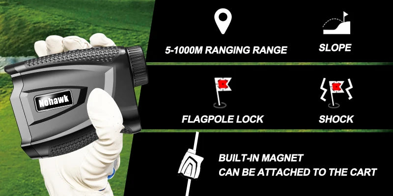 Nohawk Professional Golf Laser Rangefinder with Slope Compensation Distance Lazer Meter for G Sport Hunting Survey
