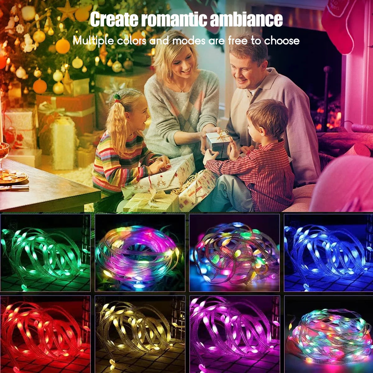 Bluetooth App Controlled LED Curtain Lights with Music Mode