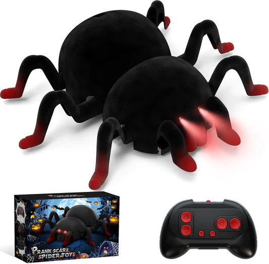Remote Control Spider Toy, Rechargeable Wall Climbing Tarantula with Lights, Halloween Prank RC Animal Toys for Kids & Adults