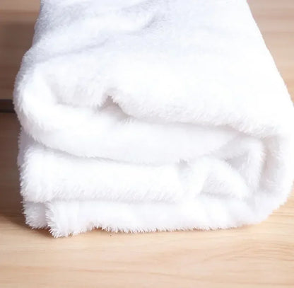 Cartoon Santa Snowman Throw Blanket Flannel Polyester Cotton