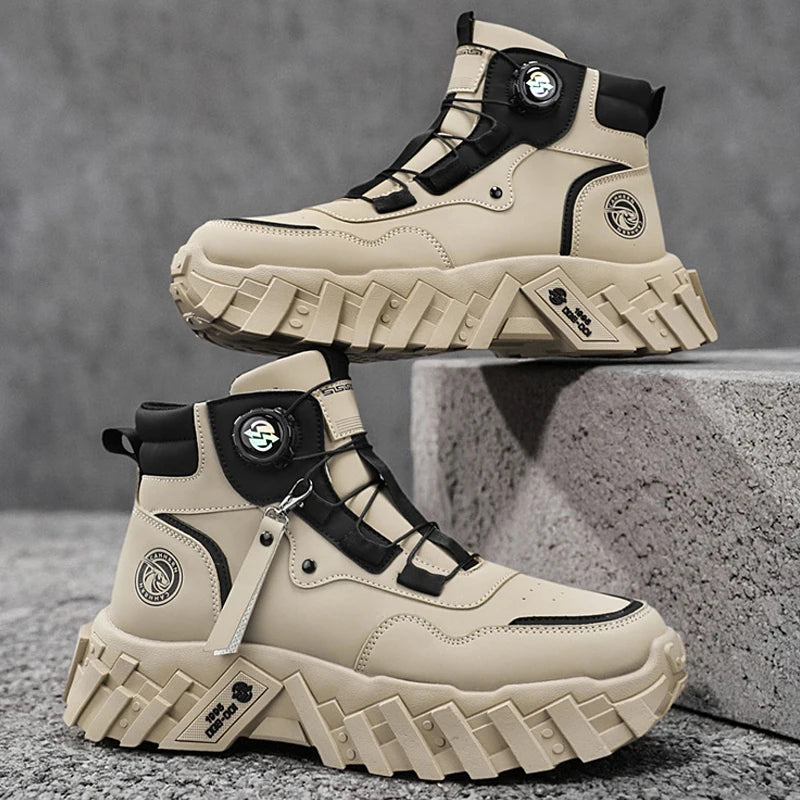 Leather High-Top Outdoor Boots For Men Ankle Hiking