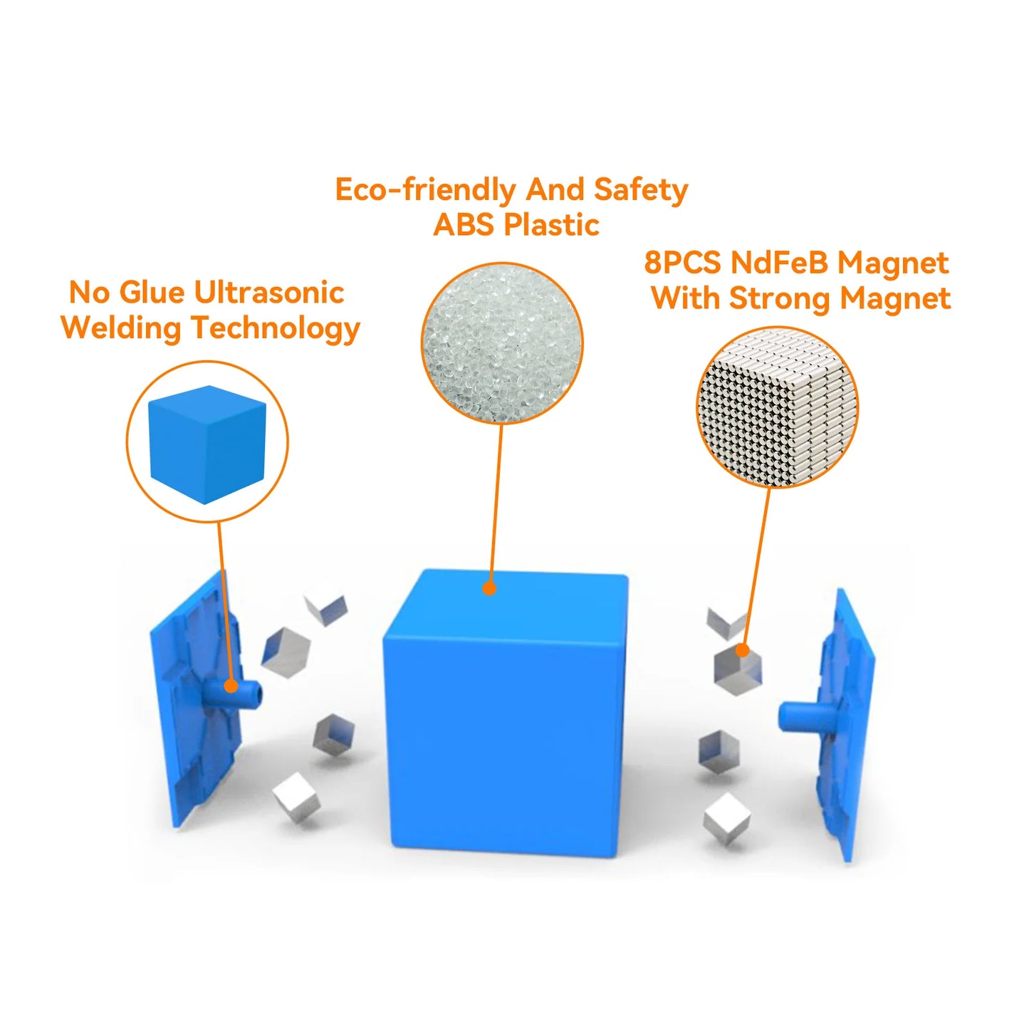 Magplayer 2.5cm Magnet Building Blocks 32PCS Educational Toys Plastic Puzzle STEM Magnetic Cubes Christmas Gifts for Toddler Kid