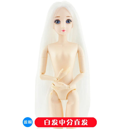 30 cm 1/6 Scale Ball-Jointed Doll With 3D Eyes Long Wig Plastic Body