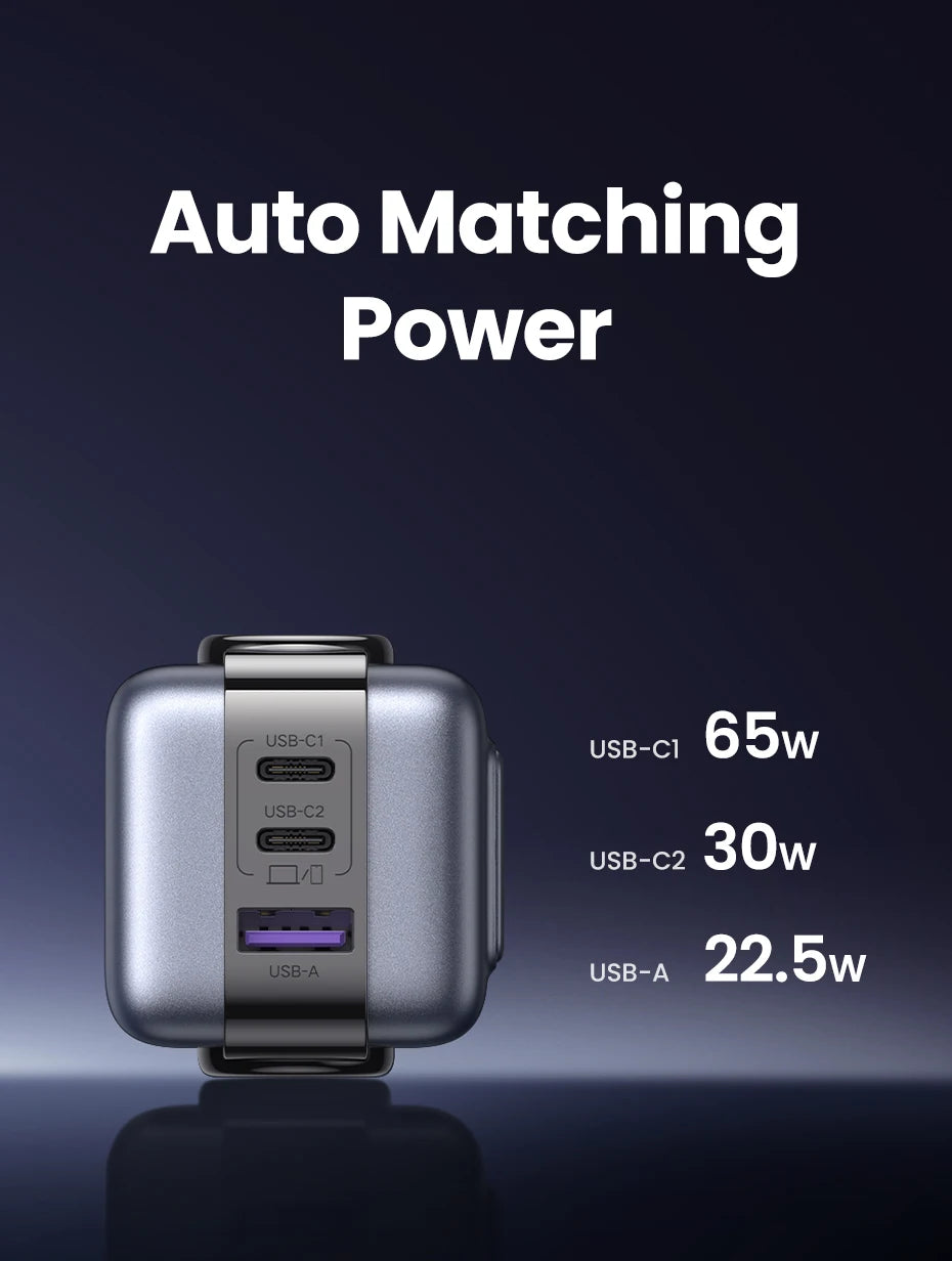 【US Plug】UGREEN 65W 30W GaN Charger Robot Design PD3.0 Fast Charger QC4.0 3.0 PPS for iPhone 17 16 15 Pro Macbook Laptop Table