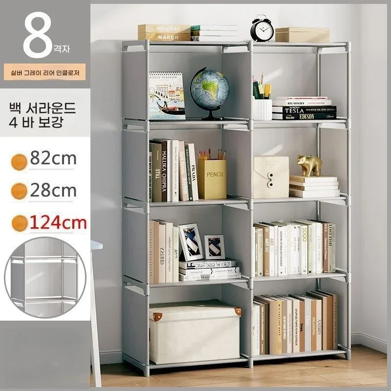 Multi-Layer Bookcase Square Storage Shelf Easy Assembly Bookcase Living Room and Study Bedroom Storage Shelf Simple Bookshelf