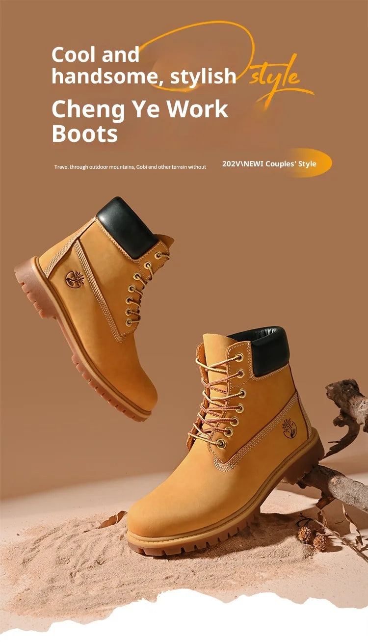 Men's Ankle Boots Leather Lace Up Non Slip Winter Warm