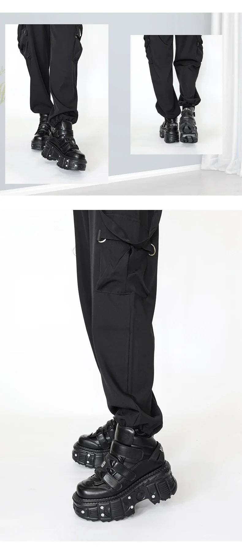 2025 New Punk Style Women Shoes Lace-up Heel Height 6CM Platform Shoes Woman Metal Decor Woman Sneakers Gothic Ankle Rock Boots