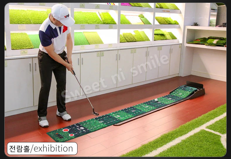 PGM TL021 3M Golf Putting Mat Golf Putter Trainer Green Carpet Practice Set Ball Return Mini Golf Putting Green Fairway Mat