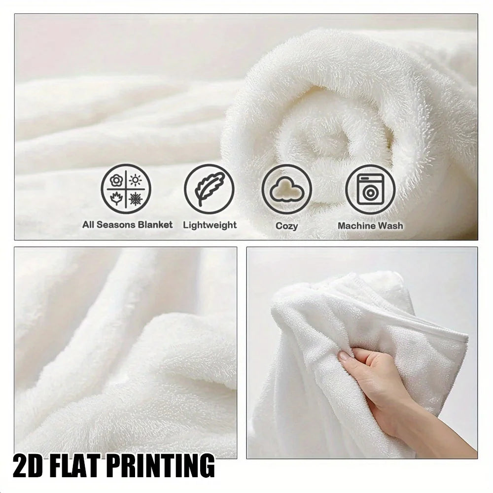 Cozy Christmas Throw Blanket – Soft Plaid with Candy, Santa & Reindeer for Sofa or Bed