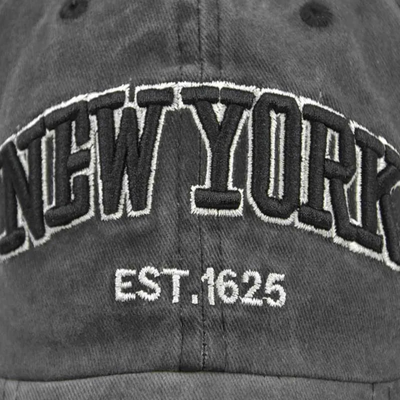 Fashion NEW YORK Embroidery Baseball Caps Outdoor Casual Adult Sun Hats Hip Hop Hat Sports Golf Caps Water Wash Snapback Hats