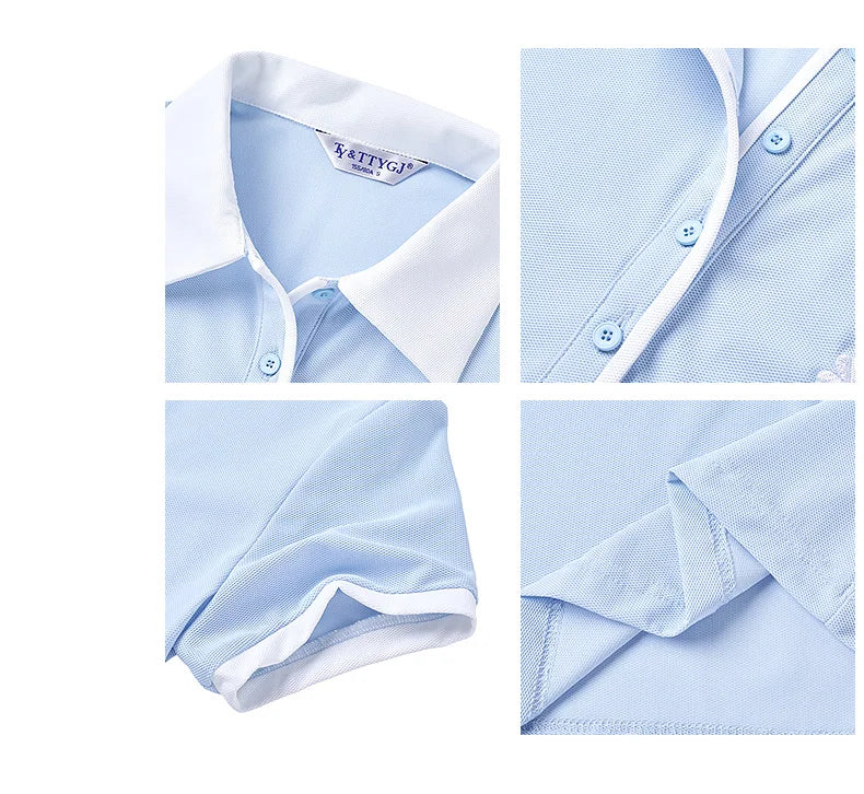 TTYGJ 2025 New Golf Women's Short-sleeved Shirt Quick-drying Breathable Polo Top Lady A-lined Golf Skirt Anti-exposure Skorts