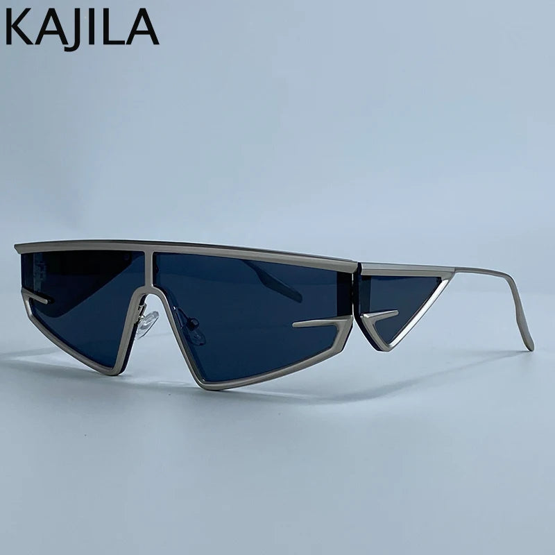 Y2K Punk Shield Sunglasses Square Frame UV400 Protection