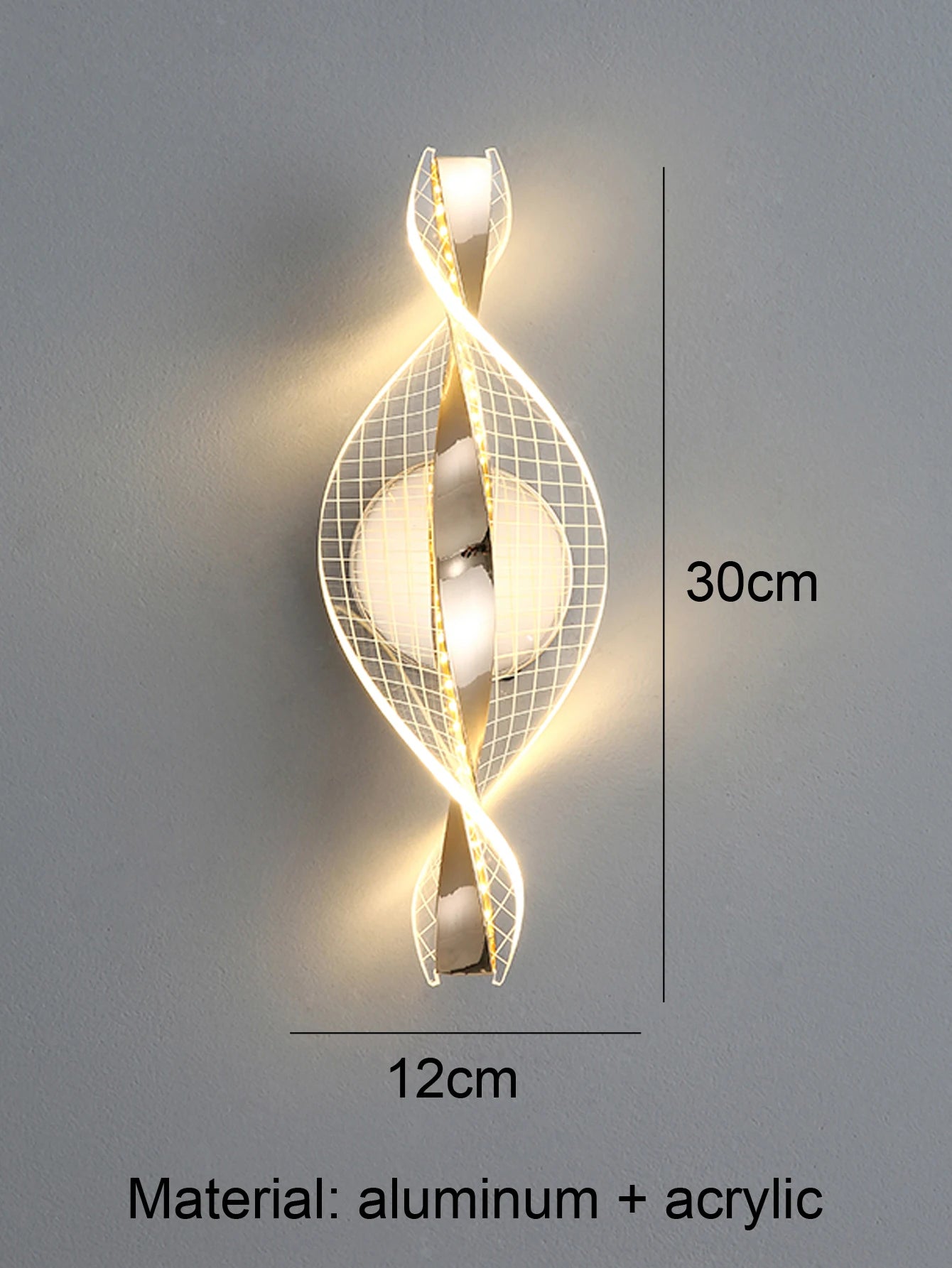 Modern Gold/Black Acrylic LED Wall Light – Bedroom and Living Room Decor