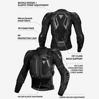 Motorcycle Armor Jacket Unisex Polyester Nylon CE Certified Protective Gear
