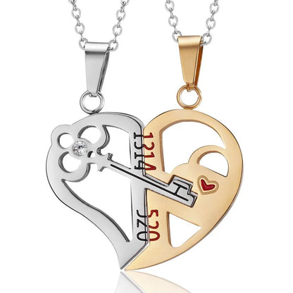 Heart ECG Pendant Necklace Stainless Steel And Zinc Alloy