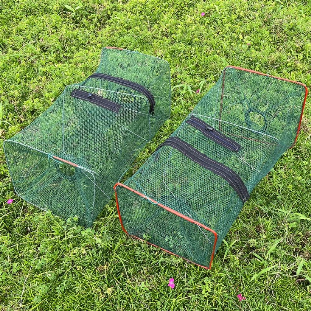1pc Collapsible Cast Net Fish Cage for Crab, Shrimp, and Crayfish - Perfect Fishing Tackle for Outdoor Enthusiasts