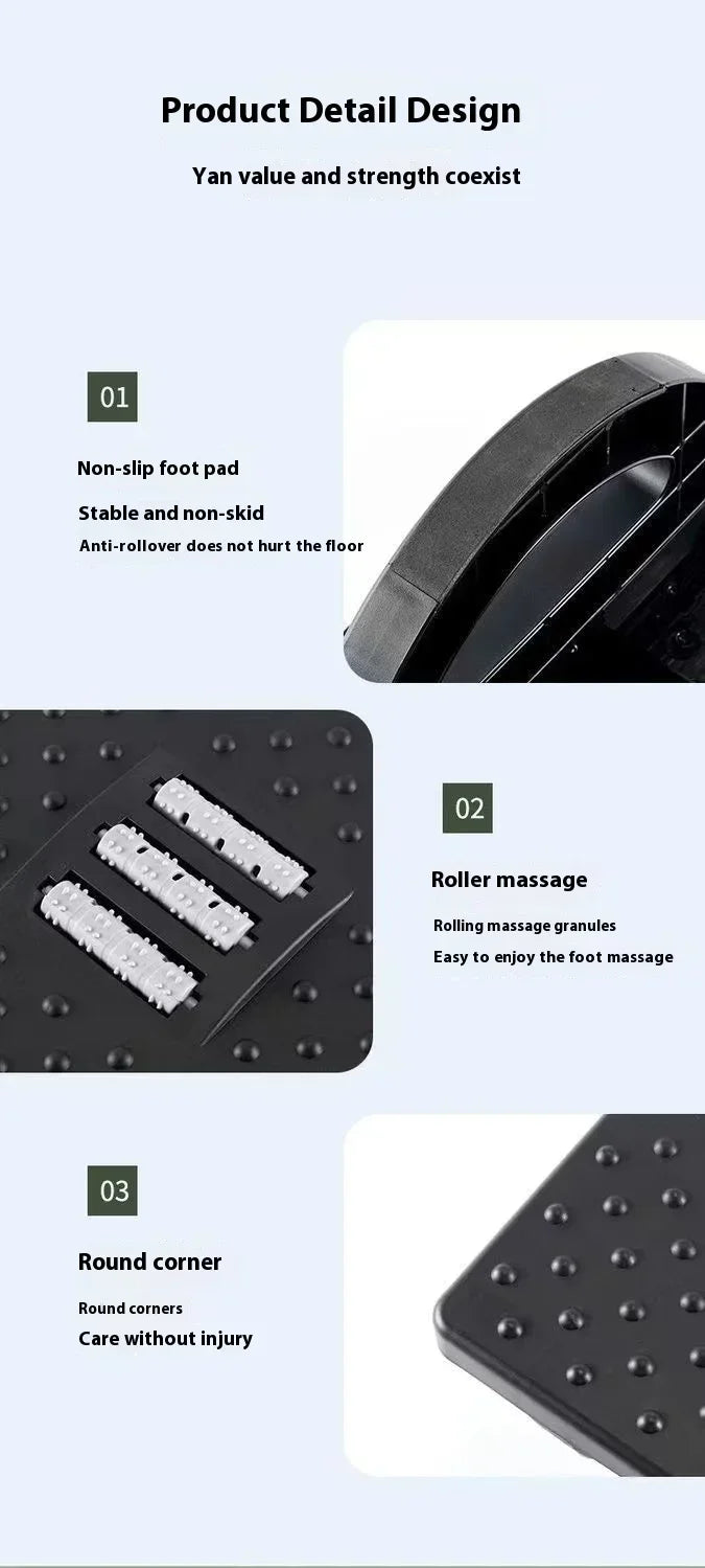 New Portability Foot Rest Under Desk Footrest Ergonomic Foot Stool With Massage Rollers Foot Rest For Home Office Work