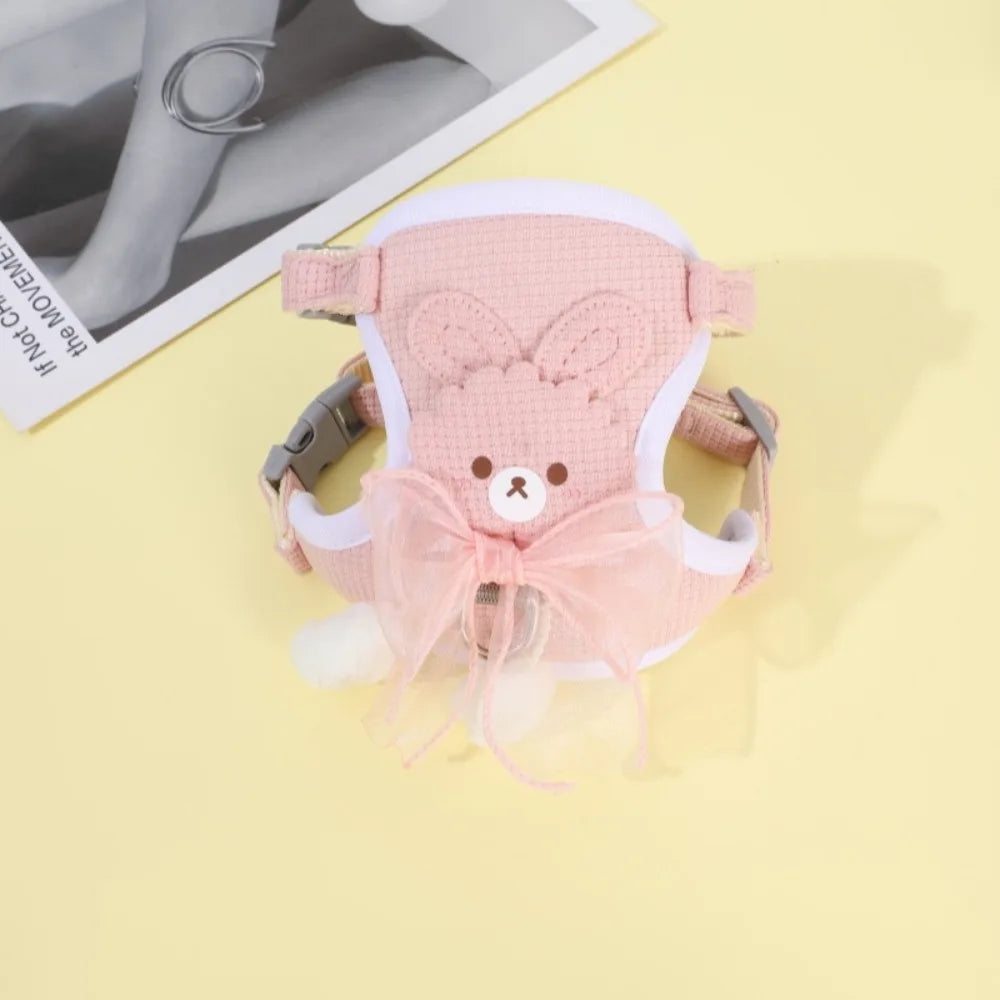 Adjustable Cat Dog Harness with Lead Leash Small Dogs Walking Puppy Dogs Collar Polyester Pet Accessories Chest