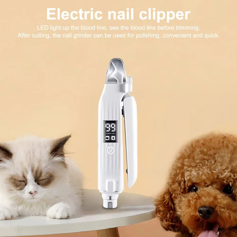 Pet Nail Grinder & Trimmer – Electric 2-in-1 Nail Care Tool for Small, Medium & Large Pets