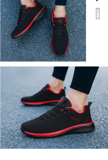 Men's Running Shoes Lightweight Breathable Lace Up Air Mesh Upper EVA