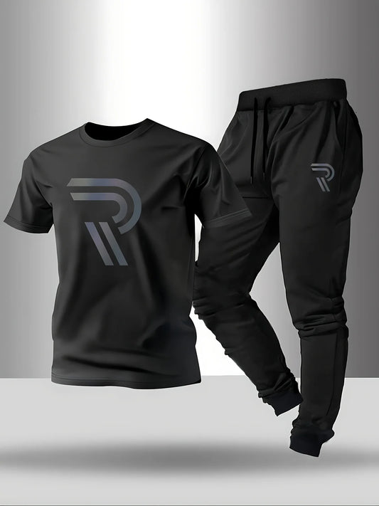 2025 Summer New Street Sports Lightweight Comfortable Soft casual and fashionable 3D letter printed breathable men's set