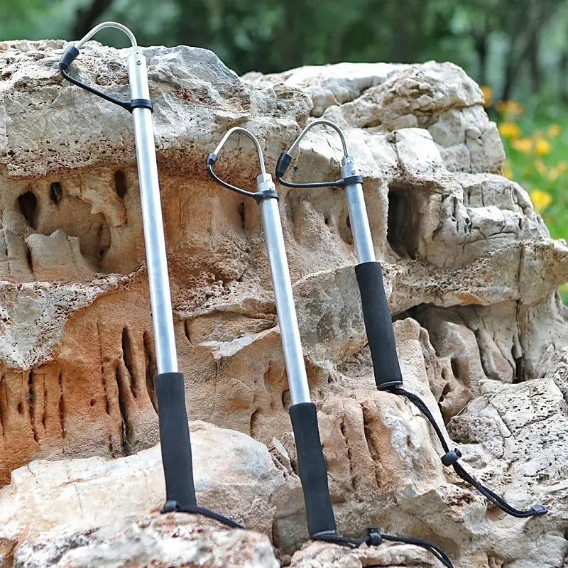 Telescopic Fish Gaff Hook,About 28-60cm Stainless Steel Ice Sea Fishing Spear Hook Portable Retractable Fishing Tackle equipment