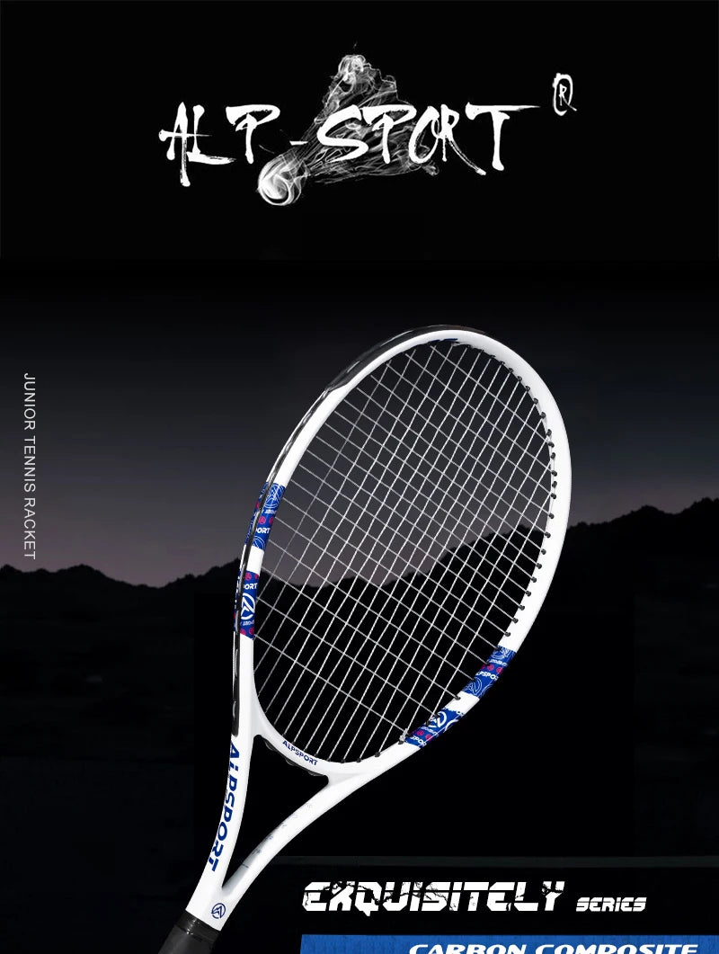 ALPSPORT Carbon Fiber Tennis Racket T800 18K-Professional Grade with Bag&Strap Lightweight Training Racquet for Adults Men&Women