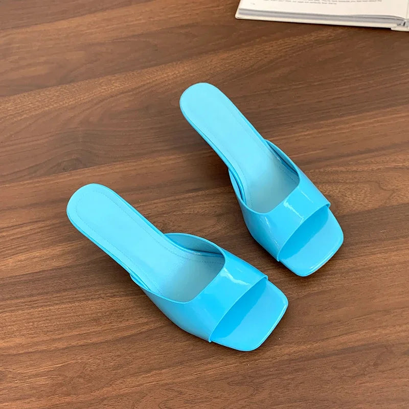 Women High Heel Sandals Summer New Fashion Square Toe Open Toe Women Elegant Casual Comfortable Black High Heel Sandals